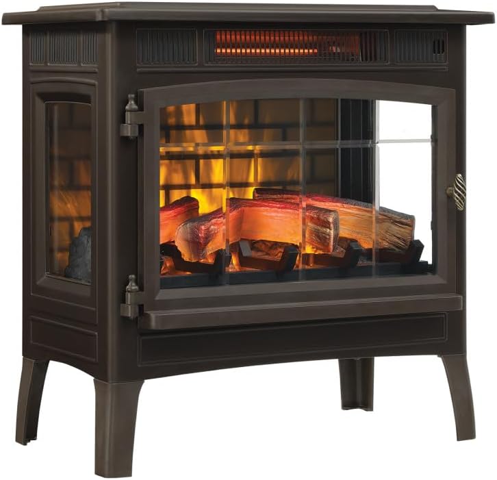 duraflame Freestanding Electric Fireplace Stove Heater with 3D Flame Effect for 1,000 Sq. Ft. Room,