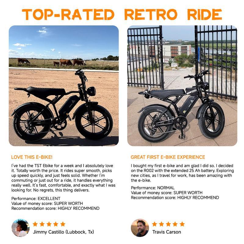 TST® R002 20'' 1500W Full Suspension Moped-style Electric Bike