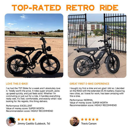 TST® R002 20'' 1500W Full Suspension Moped-style Electric Bike