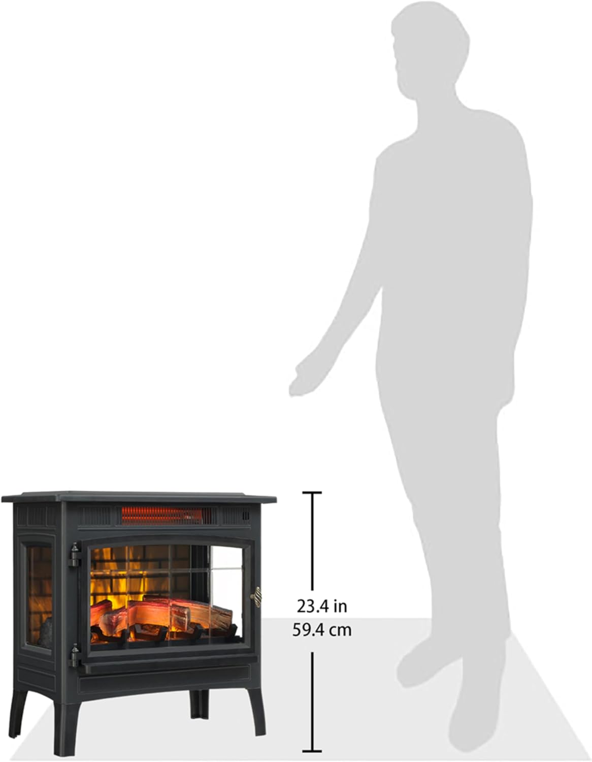 duraflame Freestanding Electric Fireplace Stove Heater with 3D Flame Effect for 1,000 Sq. Ft. Room,