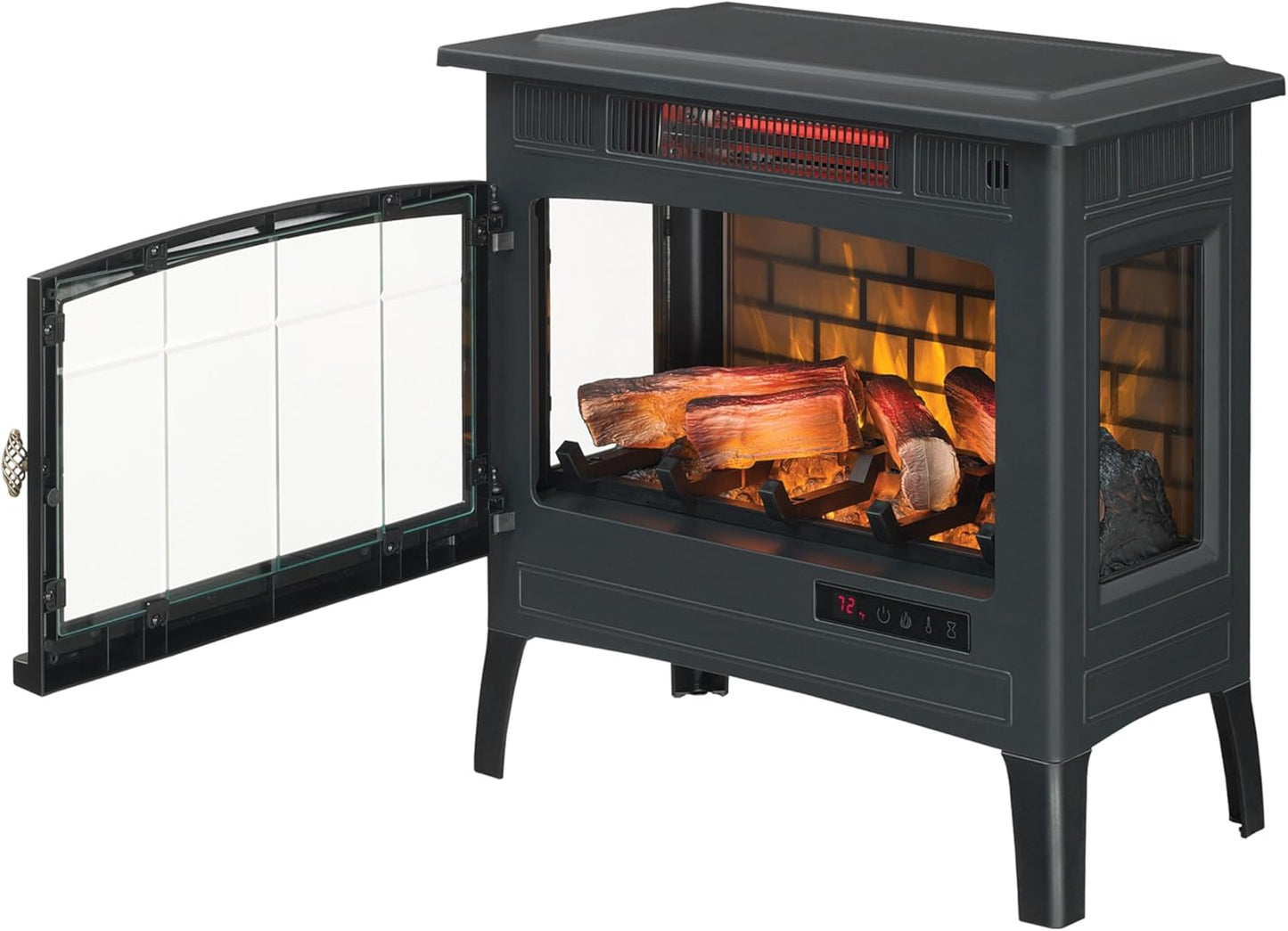 duraflame Freestanding Electric Fireplace Stove Heater with 3D Flame Effect for 1,000 Sq. Ft. Room,