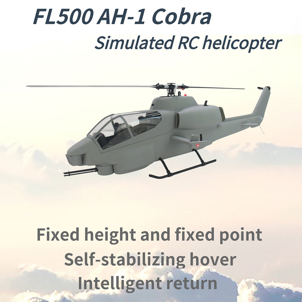 FLISHRC FL500 AH-1 Cobra 500-Class Large Scale GPS RC Helicopter Model with L7 Flight Controller 2.4G 6CH RTF