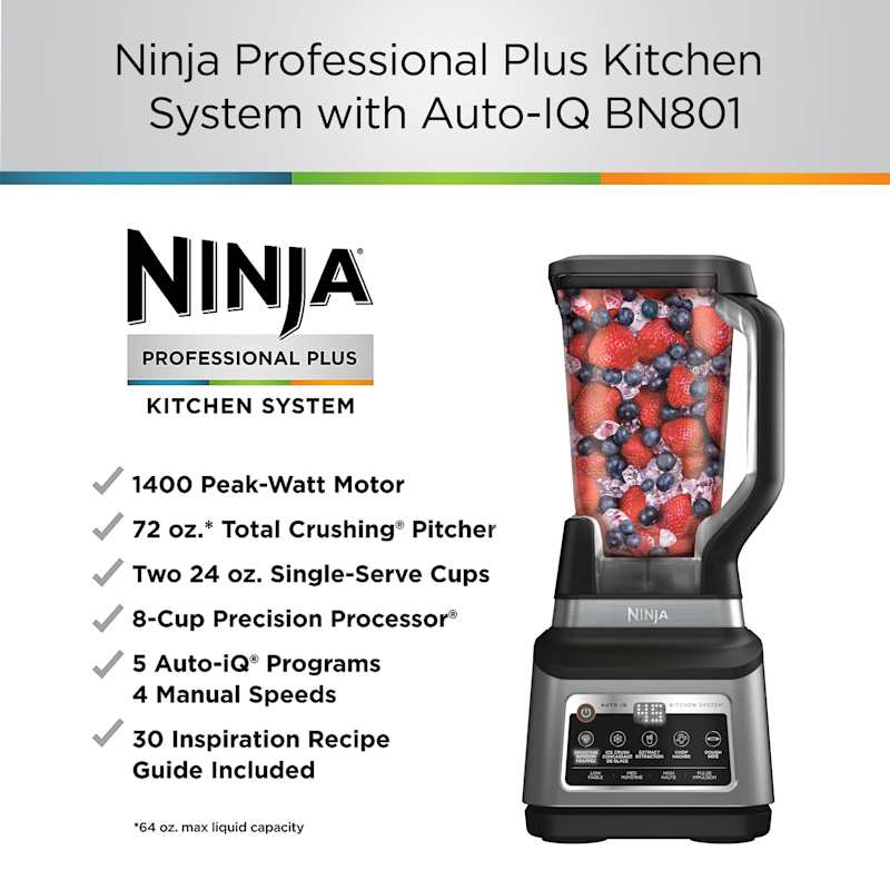 Ninja Detect™ Kitchen System Power Blender Plus Processor Pro with BlendSense™ Technology